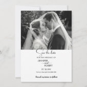 Moderne Minimalistische Trouwfoto Save The Date (Achterkant)