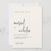 Moderne Minimalistische Trouwfoto Save The Date (Voorkant)