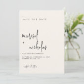 Moderne Minimalistische Trouwfoto Save The Date (Staand voorkant)