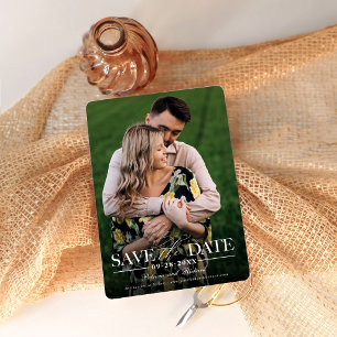 Moderne Minimalistische Trouwfoto Save The Date Kaart