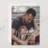Moderne minimalistische trouwfoto-updatekaart aankondiging (Voorkant)