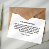 Moderne Minimalistische Trouwkaart Bedankt Informatiekaartje