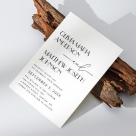 Moderne Minimalistische Trouwkaart | Elegante Typo Kaart