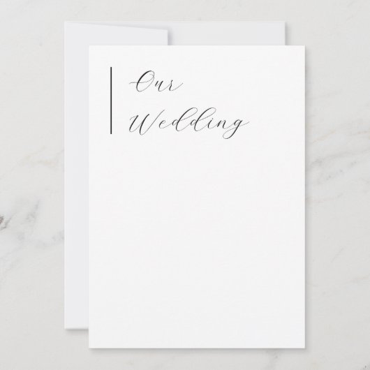 Moderne Minimalistische Trouwkaart Kaart (Achterkant)