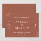 Moderne Minimalistische Trouwkaart Kaart (Voorkant / Achterkant)