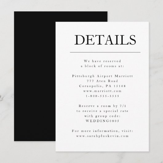 Moderne Minimalistische Trouwkaart Kaart (Voorkant / Achterkant)