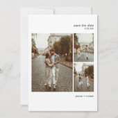 Moderne Minimalistische Trouwkaart Met Meerdere Fo Save The Date (Voorkant)