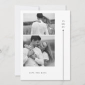 Moderne Minimalistische Trouwkaart met Twee Foto's Kaart (Voorkant)