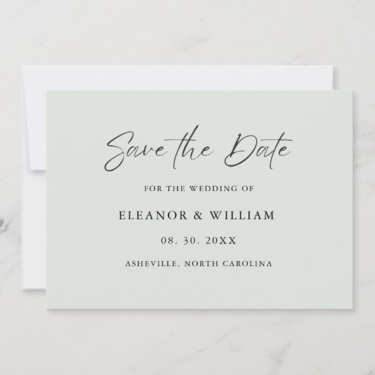 Moderne Minimalistische Trouwkaart om de datum te Save The Date (Voorkant)