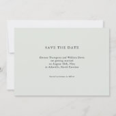 Moderne Minimalistische Trouwkaart om de datum te Save The Date (Achterkant)