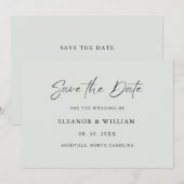 Moderne Minimalistische Trouwkaart om de datum te Save The Date (Voorkant / Achterkant)