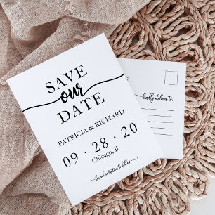 Moderne Minimalistische Trouwkaart 'Save the Date' Briefkaart