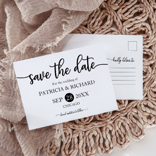 Moderne Minimalistische Trouwkaart 'Save the Date' Briefkaart