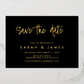 Moderne Minimalistische Trouwkaart Save the Date Folie Uitnodiging (Voorkant)