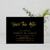 Moderne Minimalistische Trouwkaart Save the Date Folie Uitnodiging (Staand Voorkant)