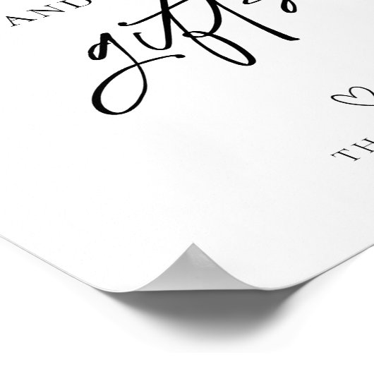 Moderne minimalistische trouwkaarten en geschenken poster (Hoek)