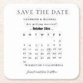 Moderne minimalistische trouwkalender slaat de dat kartonnen onderzetters (Voorkant)