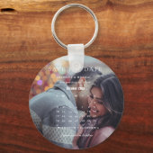 Moderne minimalistische trouwkalender slaat de dat sleutelhanger (Voorkant)