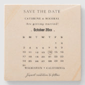 Moderne minimalistische trouwkalender slaat de dat stenen onderzetter (Voorkant)