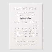 Moderne minimalistische trouwkalender slaat de dat vellum uitnodigingen (Voorkant)