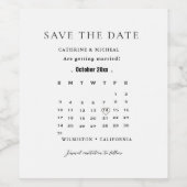 Moderne minimalistische trouwkalender slaat de dat wijn etiket (Enkel label)
