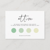 Moderne minimalistische trouwkleding informatiekaartje (Voorkant)