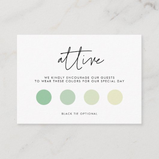 Moderne minimalistische trouwkleding informatiekaartje (Voorkant)