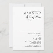 Moderne Minimalistische Trouwontvangst Uitnodiging (Voorkant)