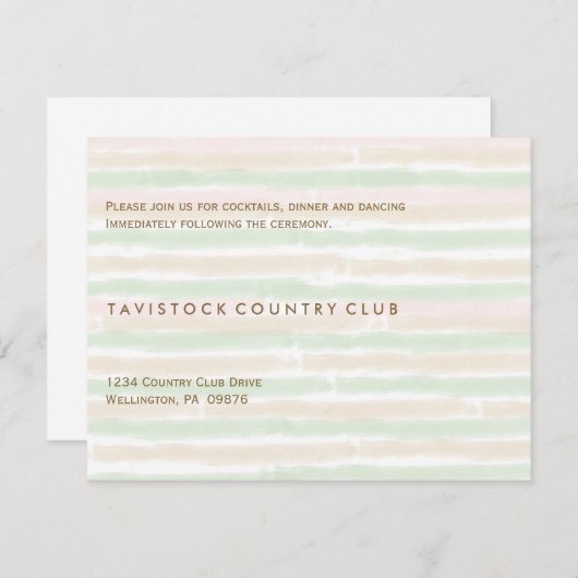 Moderne Minimalistische Trouwontvangstkaart Informatiekaartje (Voorkant / Achterkant)