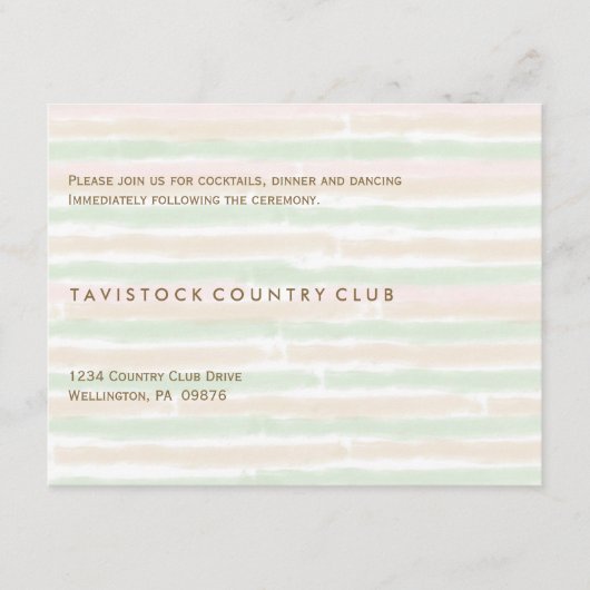 Moderne Minimalistische Trouwontvangstkaart Informatiekaartje (Voorkant)