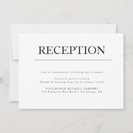 Moderne Minimalistische Trouwontvangstkaart Kaart