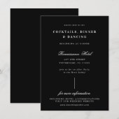 Moderne Minimalistische Trouwontvangstkaart Kaart (Voorkant / Achterkant)