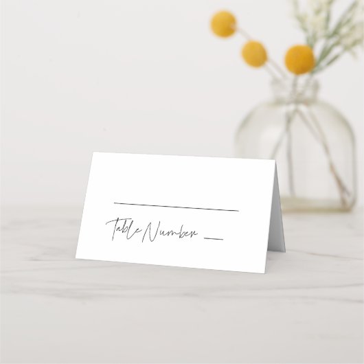 Moderne minimalistische trouwplaatskaart plaatskaartje (Voorkant)