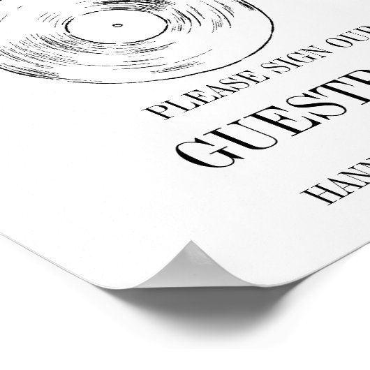 Moderne minimalistische trouwrecord gastenboek tek poster (Hoek)