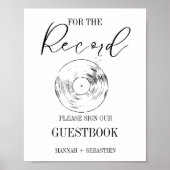 Moderne minimalistische trouwrecord gastenboek tek poster (Voorkant)