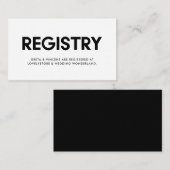 Moderne minimalistische trouwregistratiekaart informatiekaartje (Voorkant / Achterkant)