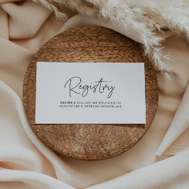 Moderne minimalistische trouwregistratiekaart informatiekaartje