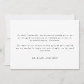 Moderne Minimalistische Trouwreportage Aankondiging (Achterkant)