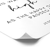 Moderne minimalistische trouwstaf verstuur teken poster (Hoek)