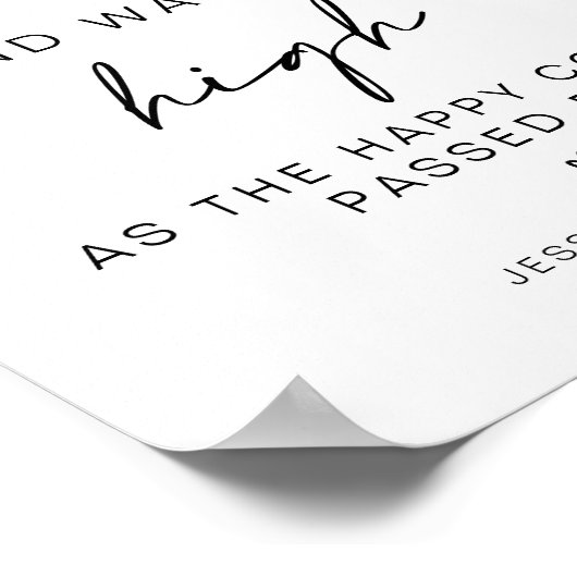 Moderne minimalistische trouwstaf verstuur teken poster (Hoek)