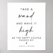 Moderne minimalistische trouwstaf verstuur teken poster (Voorkant)