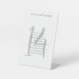 Moderne minimalistische trouwtafel nummer 14 reclamebord met voetstuk