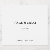 Moderne minimalistische trouwtypografie likeurfles etiket (Enkel label)