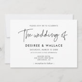 Moderne minimalistische trouwuitnodiging kaart (Voorkant)