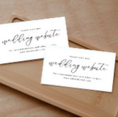 Moderne minimalistische trouwwebsite informatiekaartje