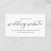 Moderne minimalistische trouwwebsite informatiekaartje (Achterkant)