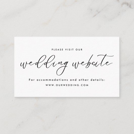 Moderne minimalistische trouwwebsite informatiekaartje (Achterkant)