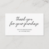 Moderne minimalistische Tumbler Cup Business Dank  Informatiekaartje (Voorkant)