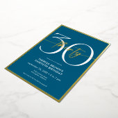 Moderne Minimalistische Turquoise Dertig Script Ve Folie Uitnodiging (Gedraaid)