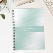 Moderne Minimalistische Turquoise Strepen Monogram